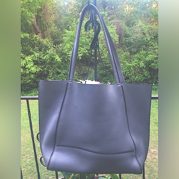 Botkier New York Soho Tote, Magnetic Clasp , Zipper Detail,Gray Leather - Picture 8 of 14